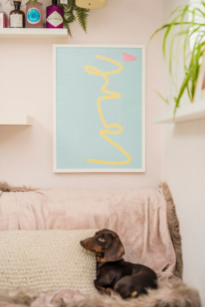 LOVE XL  Pink on Pink with Khaki Heart