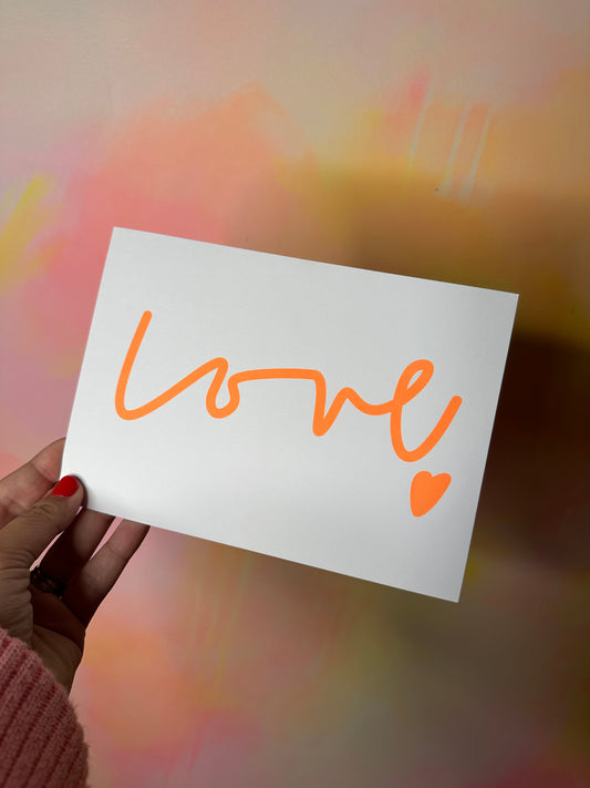 Love Orange Screen Print