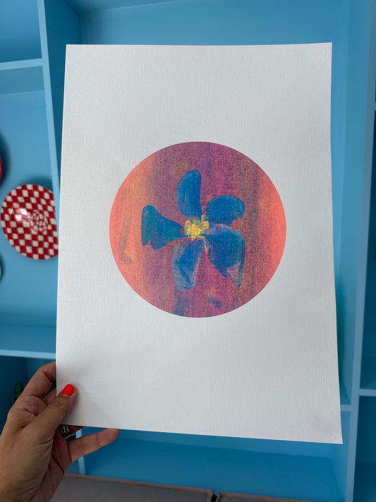 Mono print Screen Print Flower